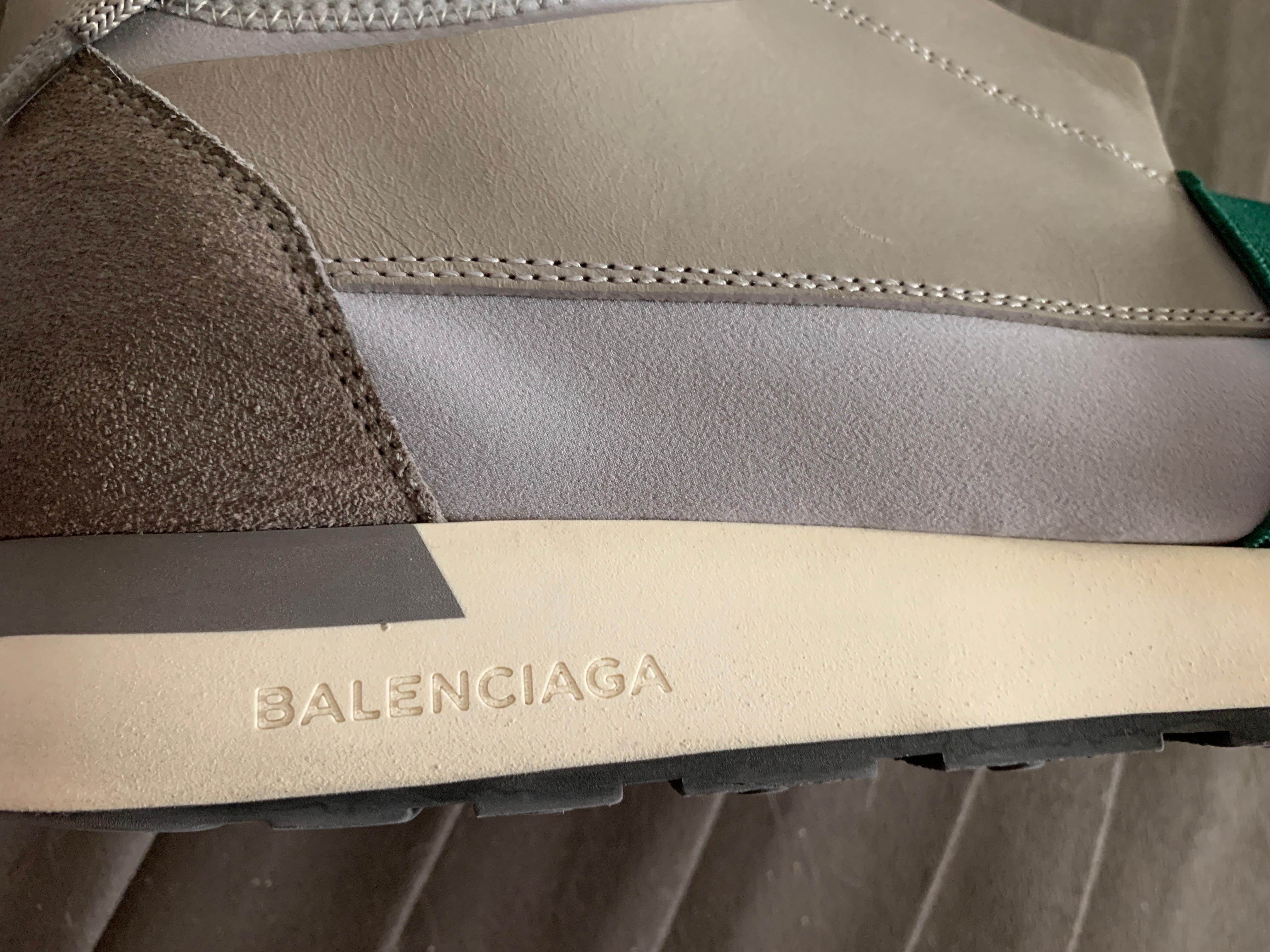 Balenciaga - Chaussures de course unisexe grises et vertes, pour homme, taille 43/10  en vente 1