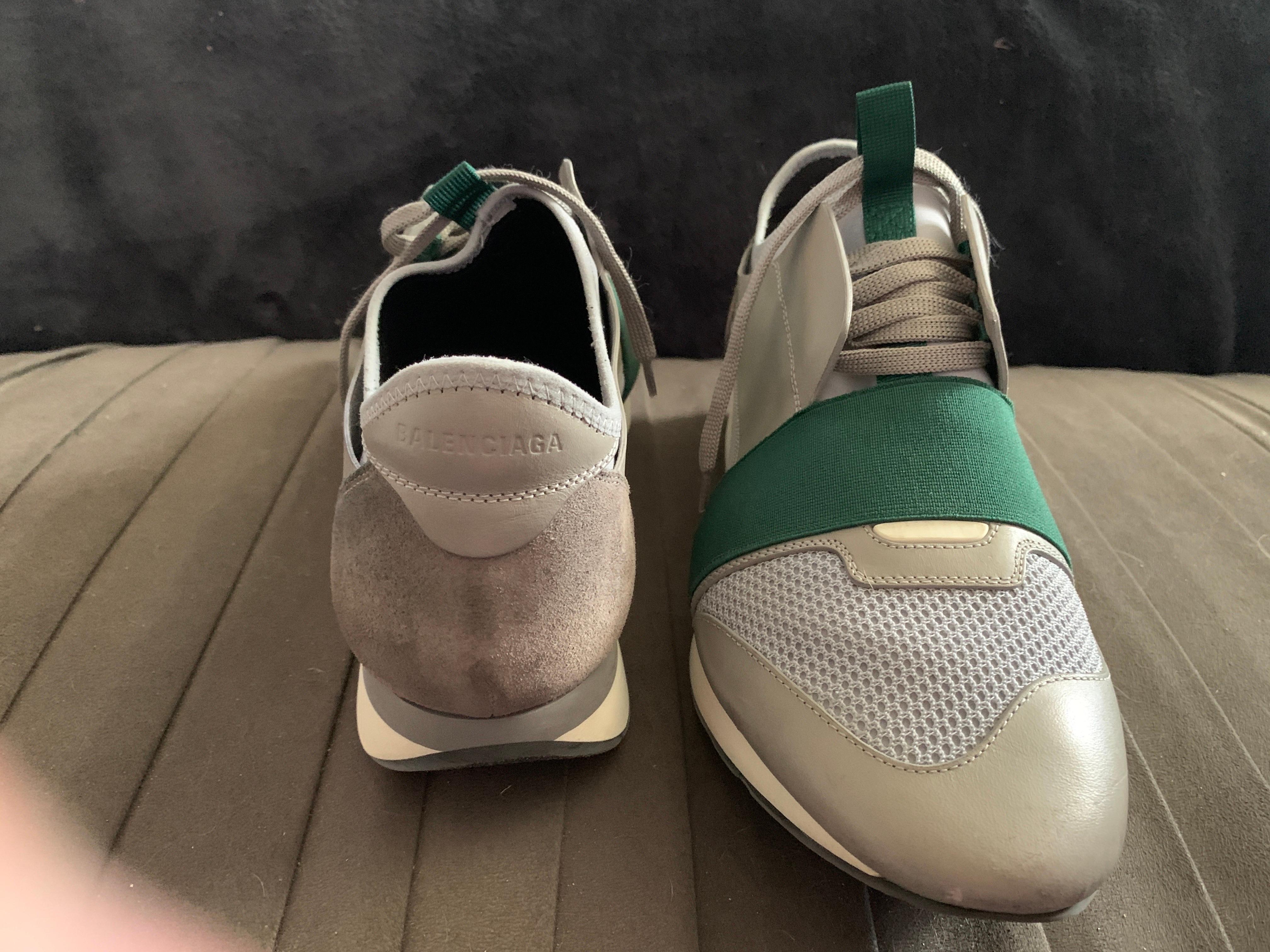 Balenciaga - Chaussures de course unisexe grises et vertes, pour homme, taille 43/10  en vente 2
