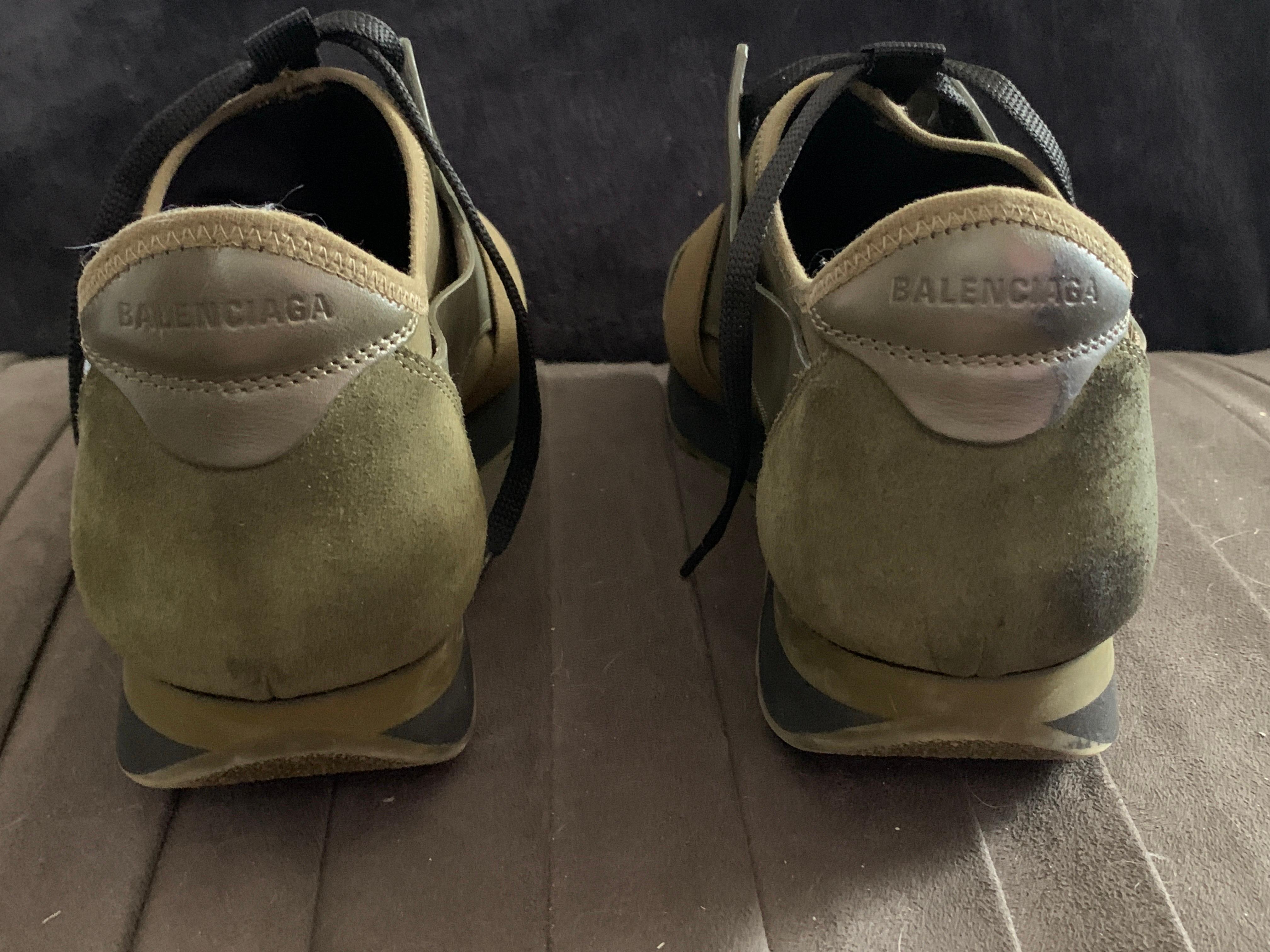 Balenciaga - Chaussures de course unisexe pour homme, vert olive/noir, rare, taille 43/10  en vente 2