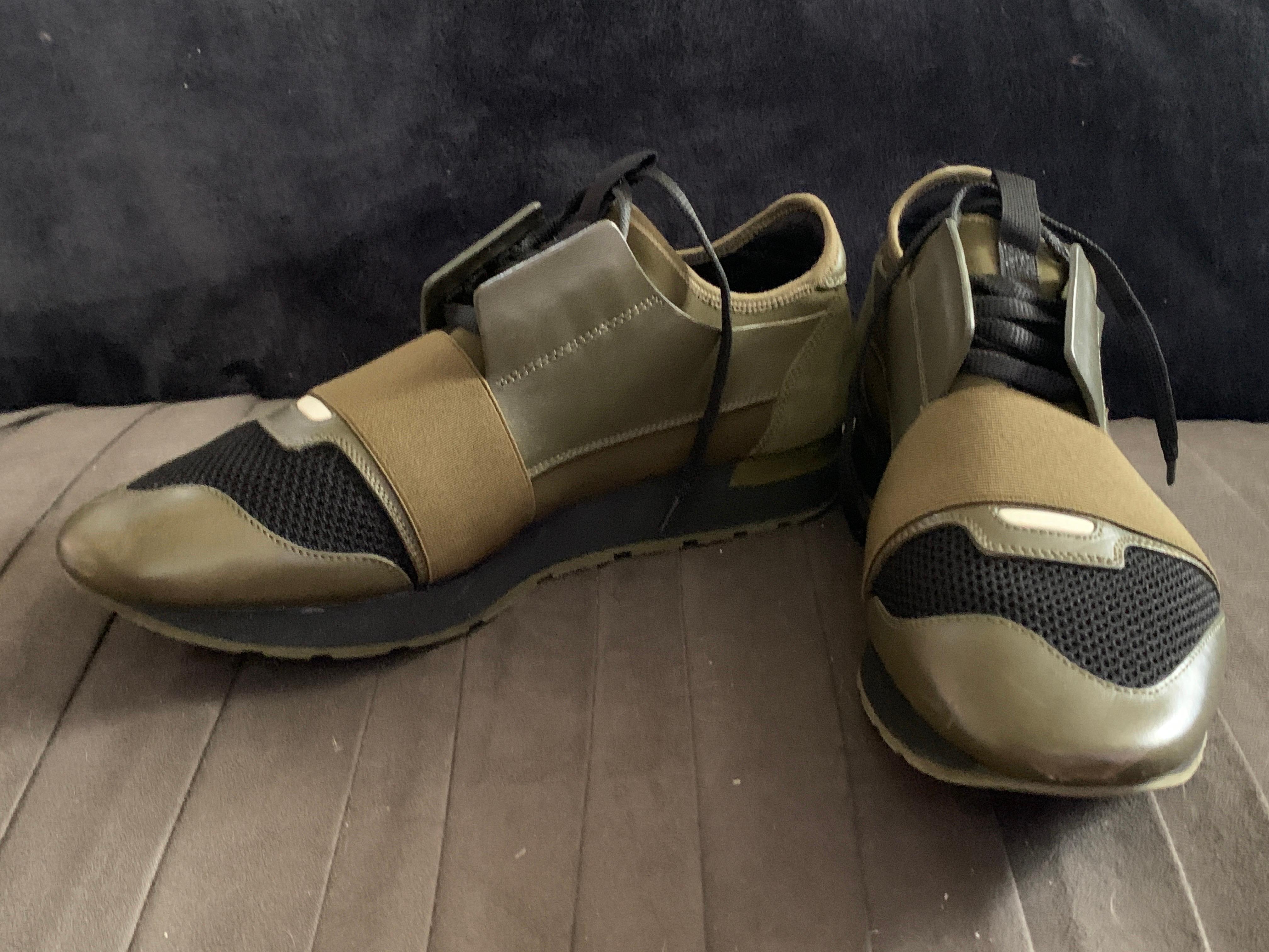 Balenciaga Speed Racer Shoes Rare Olive Green/Black Size 43/10 Mens Unisex  For Sale 3