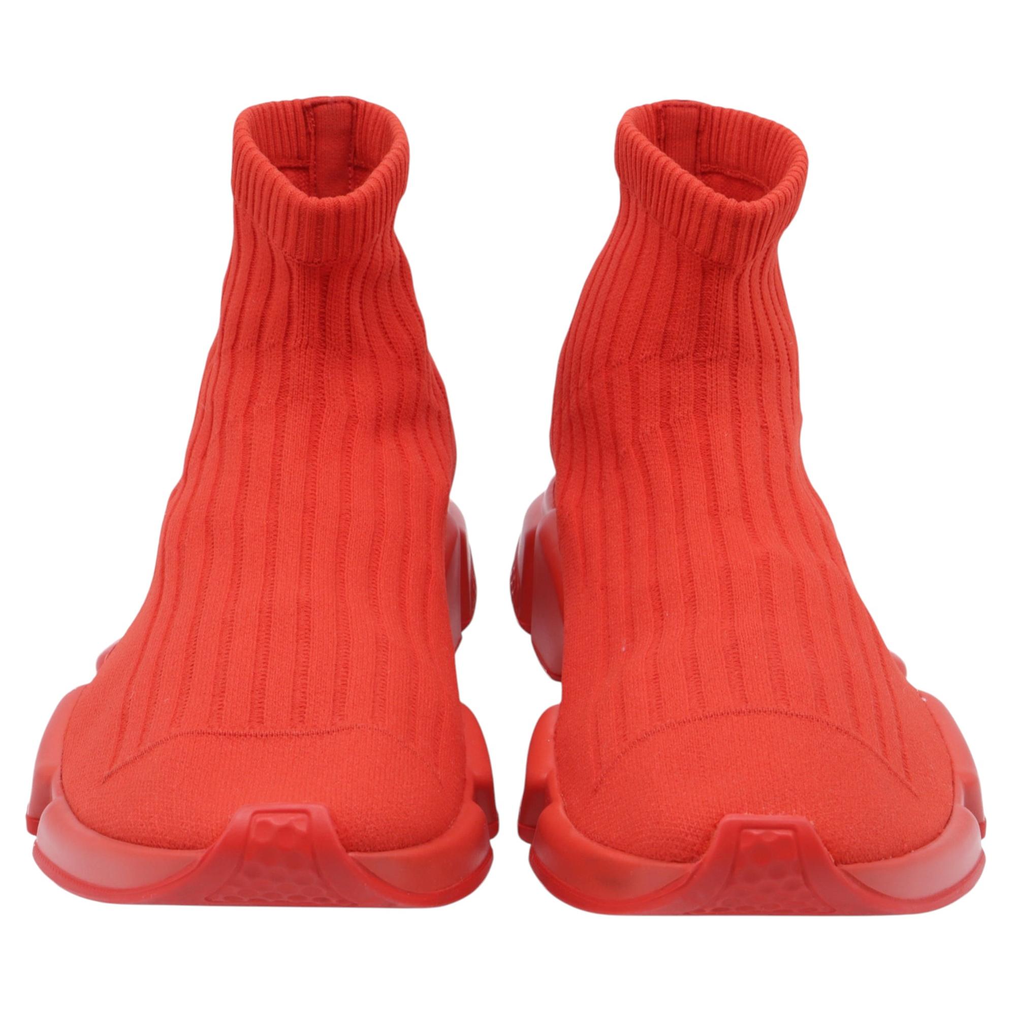 Balenciaga Speed Sneakers in Red Polyester