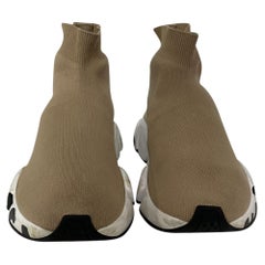 Baskets Balenciaga Speed avec logo sur la semelle, en polyester beige