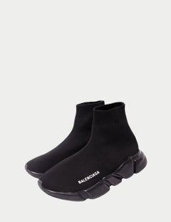 Balenciaga Speed Trainer Black Knit Sneakers - EU 41