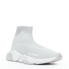 BALENCIAGA Speed Trainer Clear Sole grey sock sneakers EU37