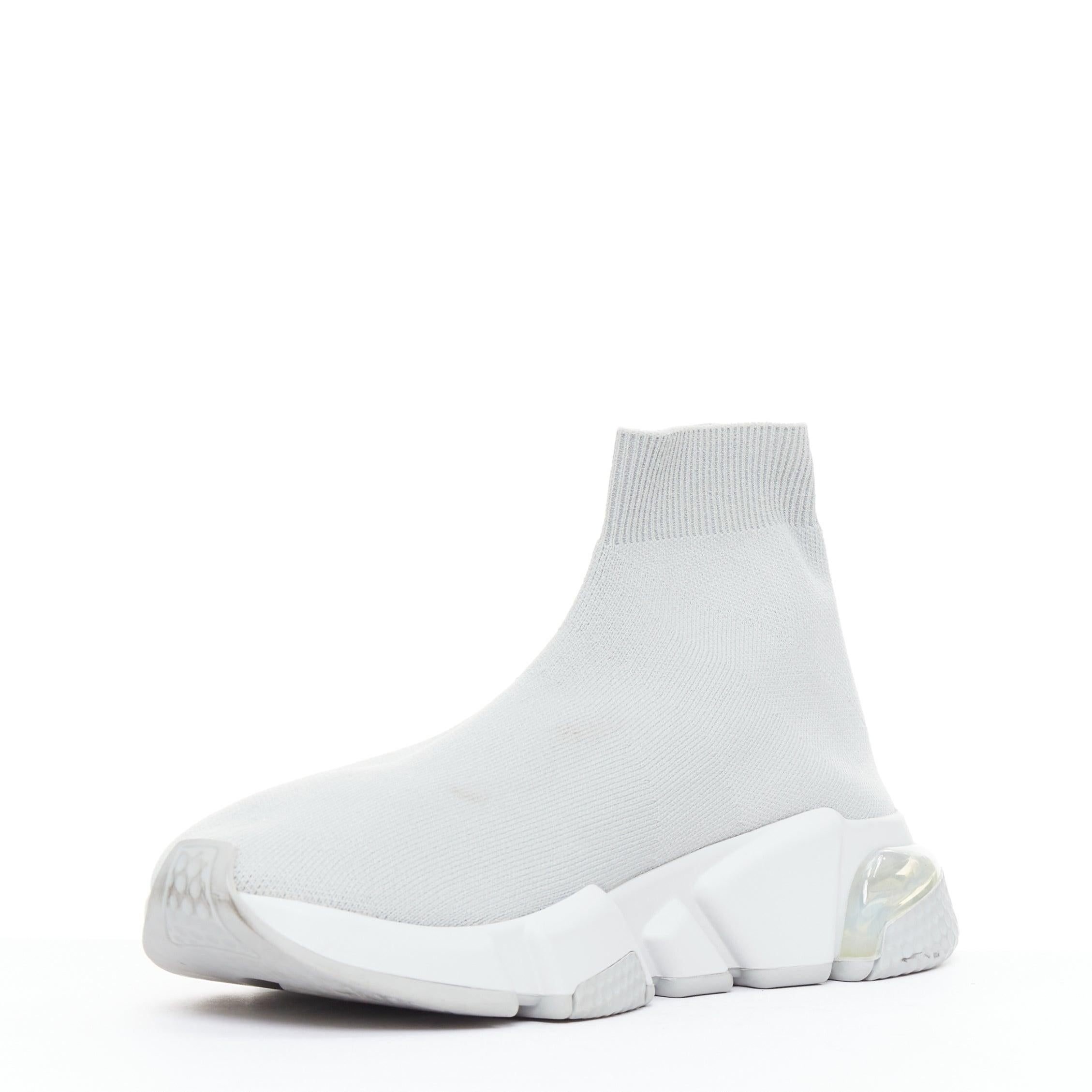 BALENCIAGA Speed Trainer Clear Sole grey sock sneakers EU37 In condizioni buone in vendita a Hong Kong, NT