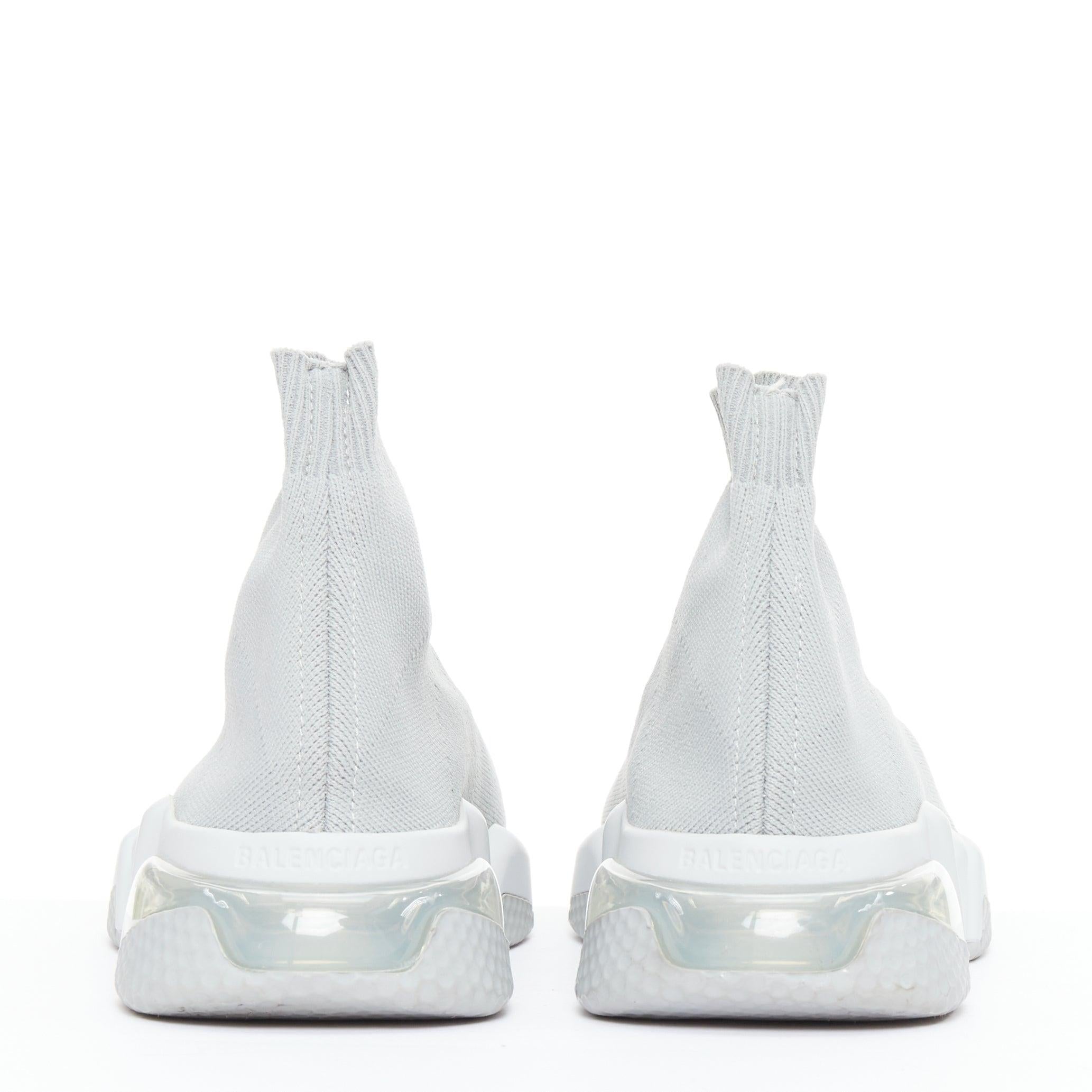 Donna BALENCIAGA Speed Trainer Clear Sole grey sock sneakers EU37 in vendita