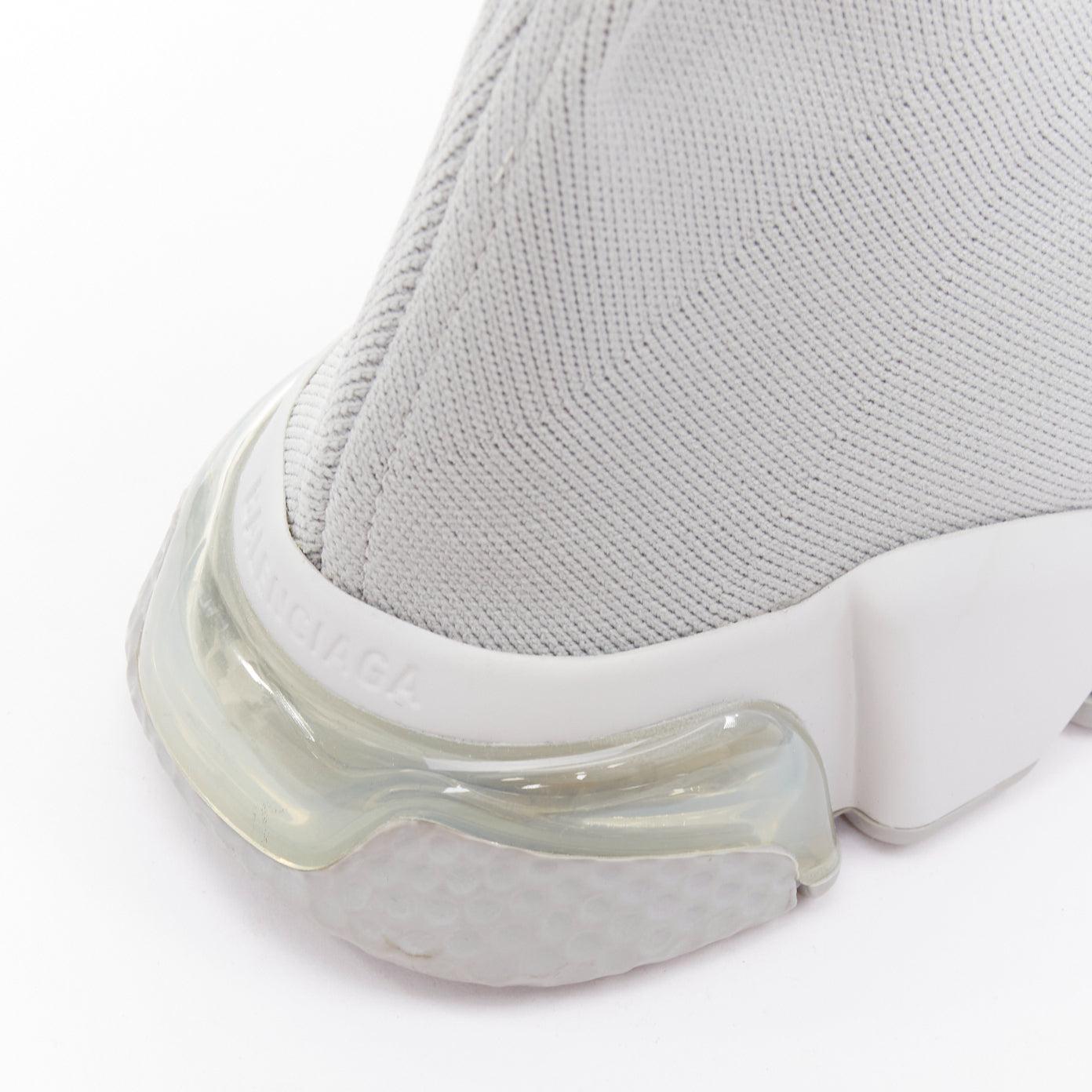 BALENCIAGA Speed Trainer Clear Sole grey sock sneakers EU37 in vendita 3