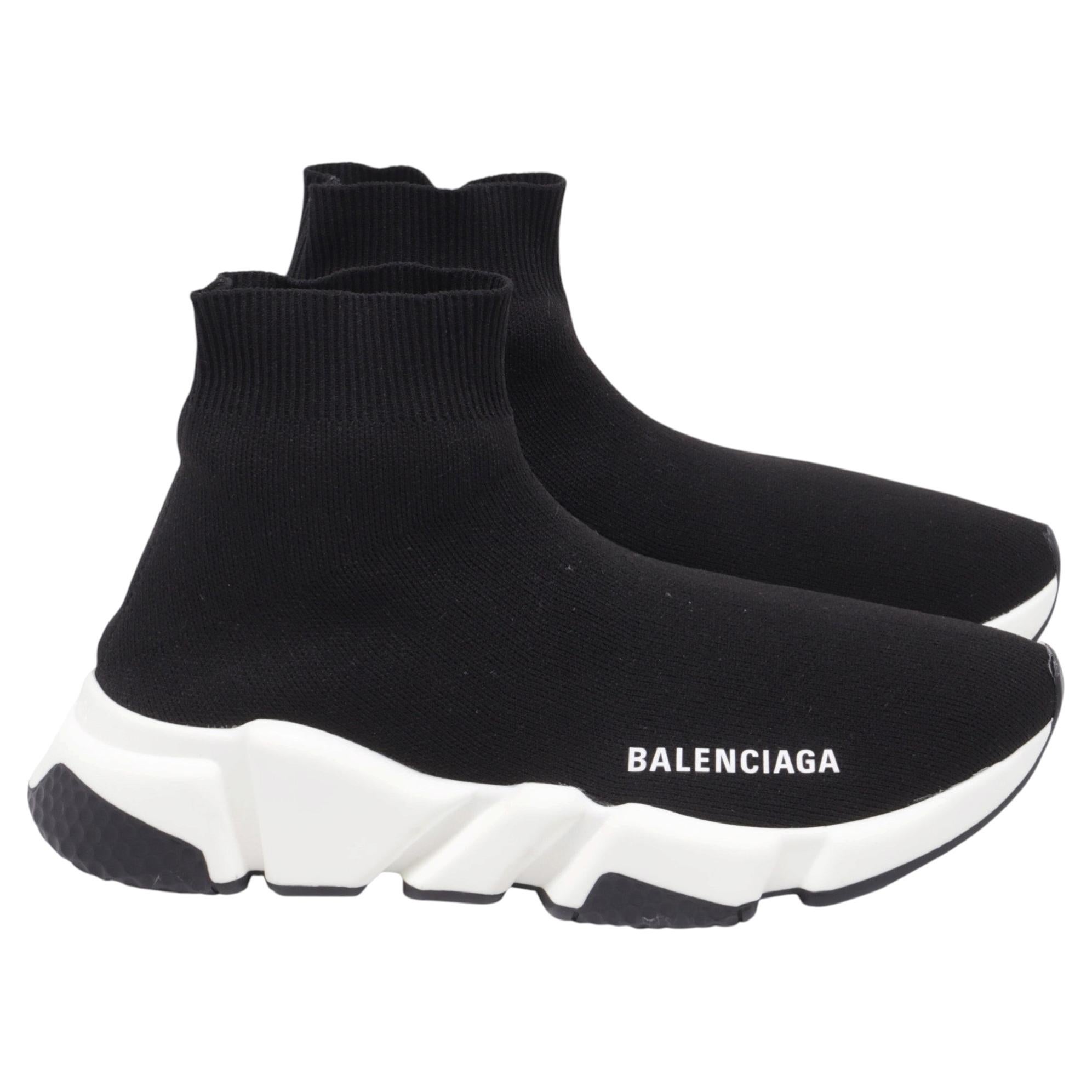Balenciaga Speed Trainer Shoes in Black Polyester For Sale