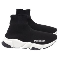 Balenciaga Speed Trainer Shoes in Black Polyester