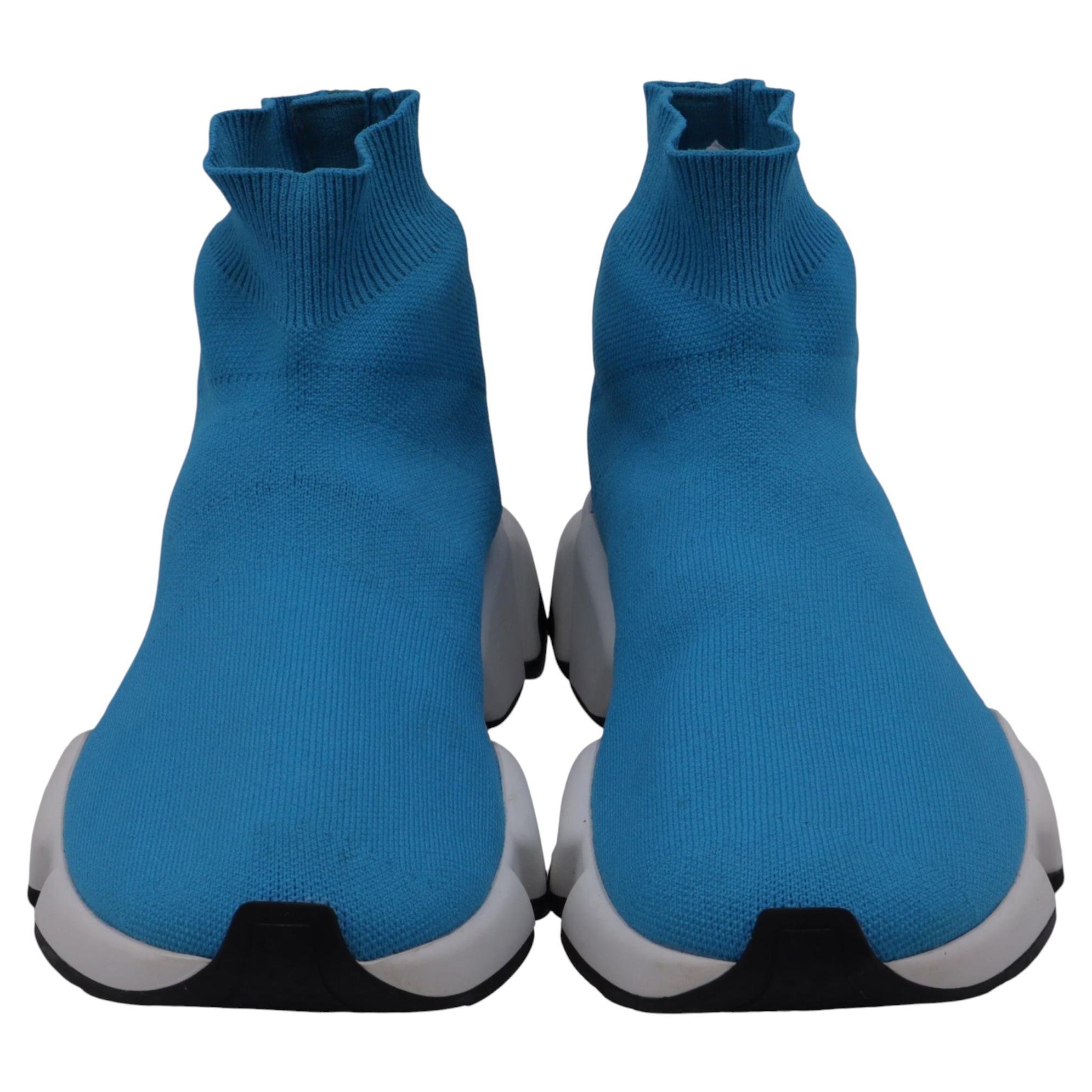 Balenciaga Speed Trainer Shoes in Blue Polyester
