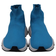 Balenciaga Speed Trainer Shoes in Blue Polyester