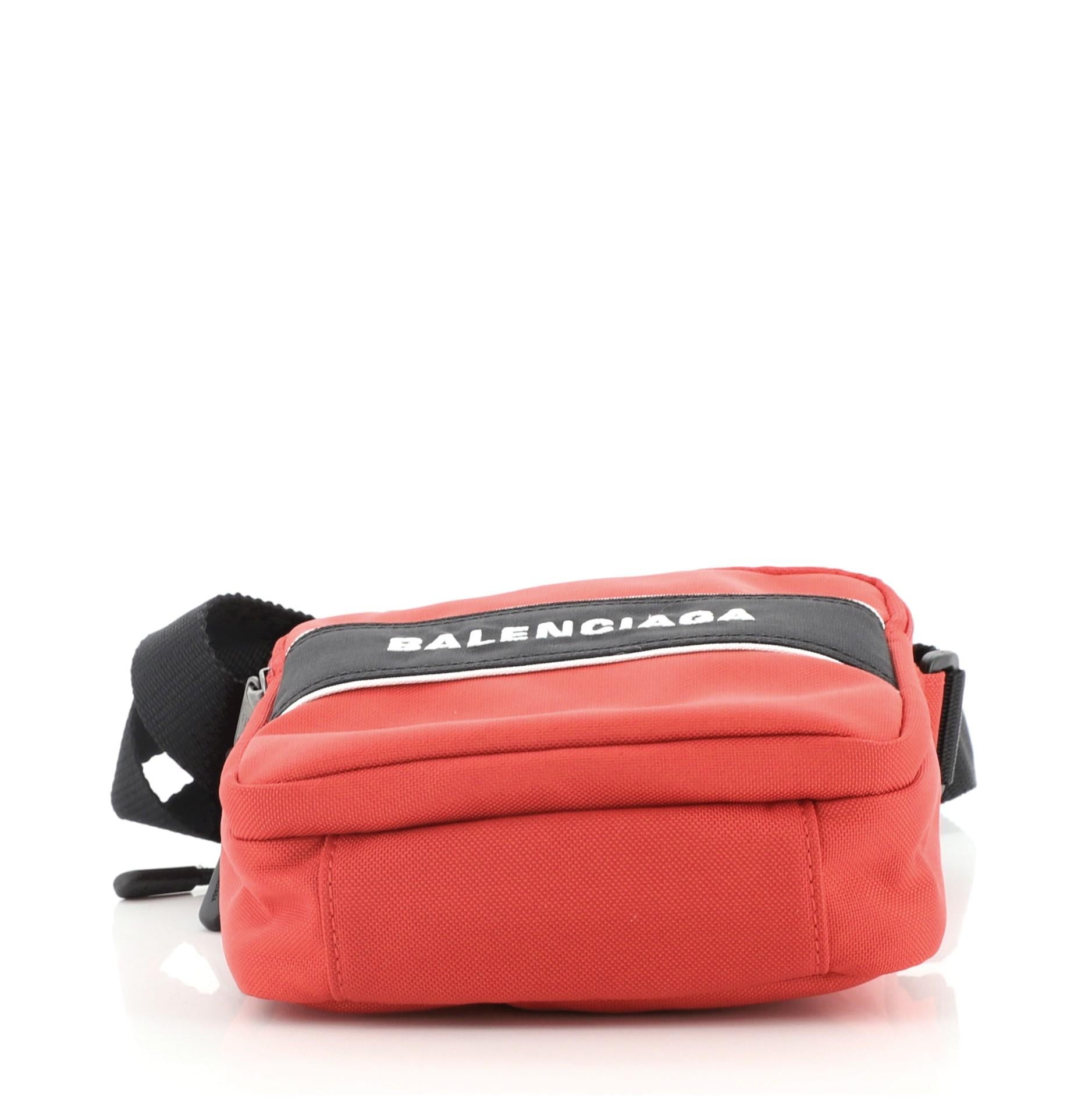 Red Balenciaga Sports Messenger Bag Nylon Small