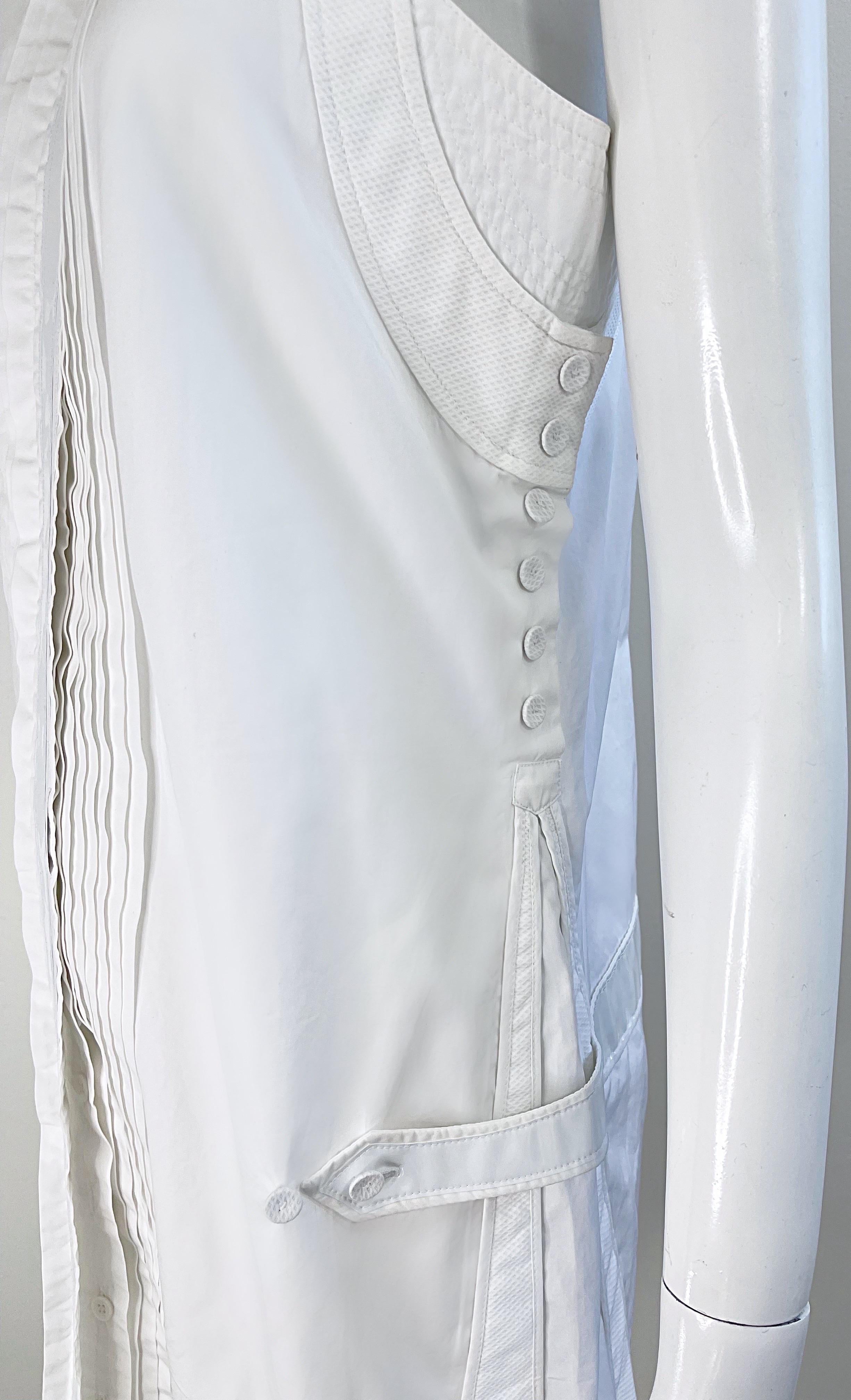 Balenciaga Spring 2007 by Nicolas Ghesquiere Size 38 / 8 White Tuxedo Dress  For Sale 7