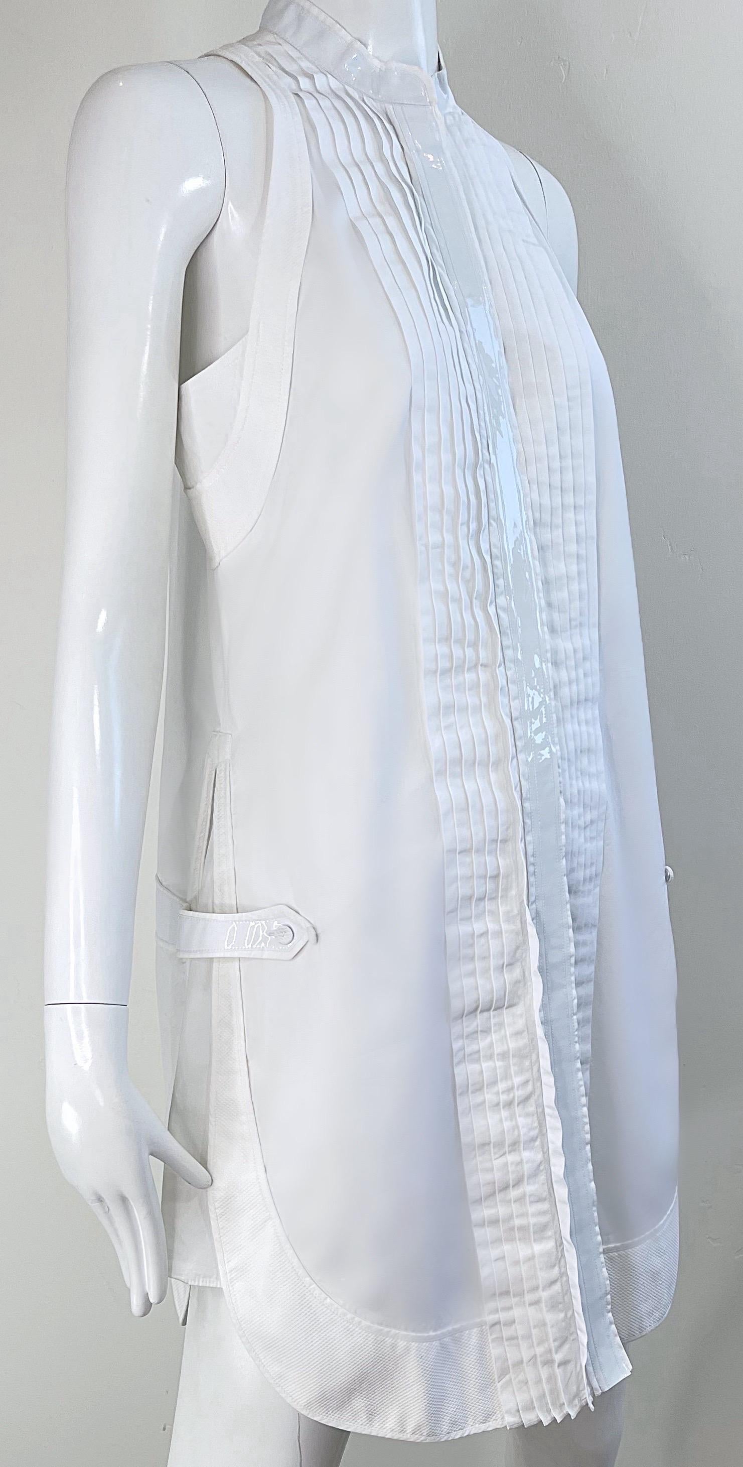 Balenciaga Spring 2007 by Nicolas Ghesquiere Size 38 / 8 White Tuxedo Dress  For Sale 9