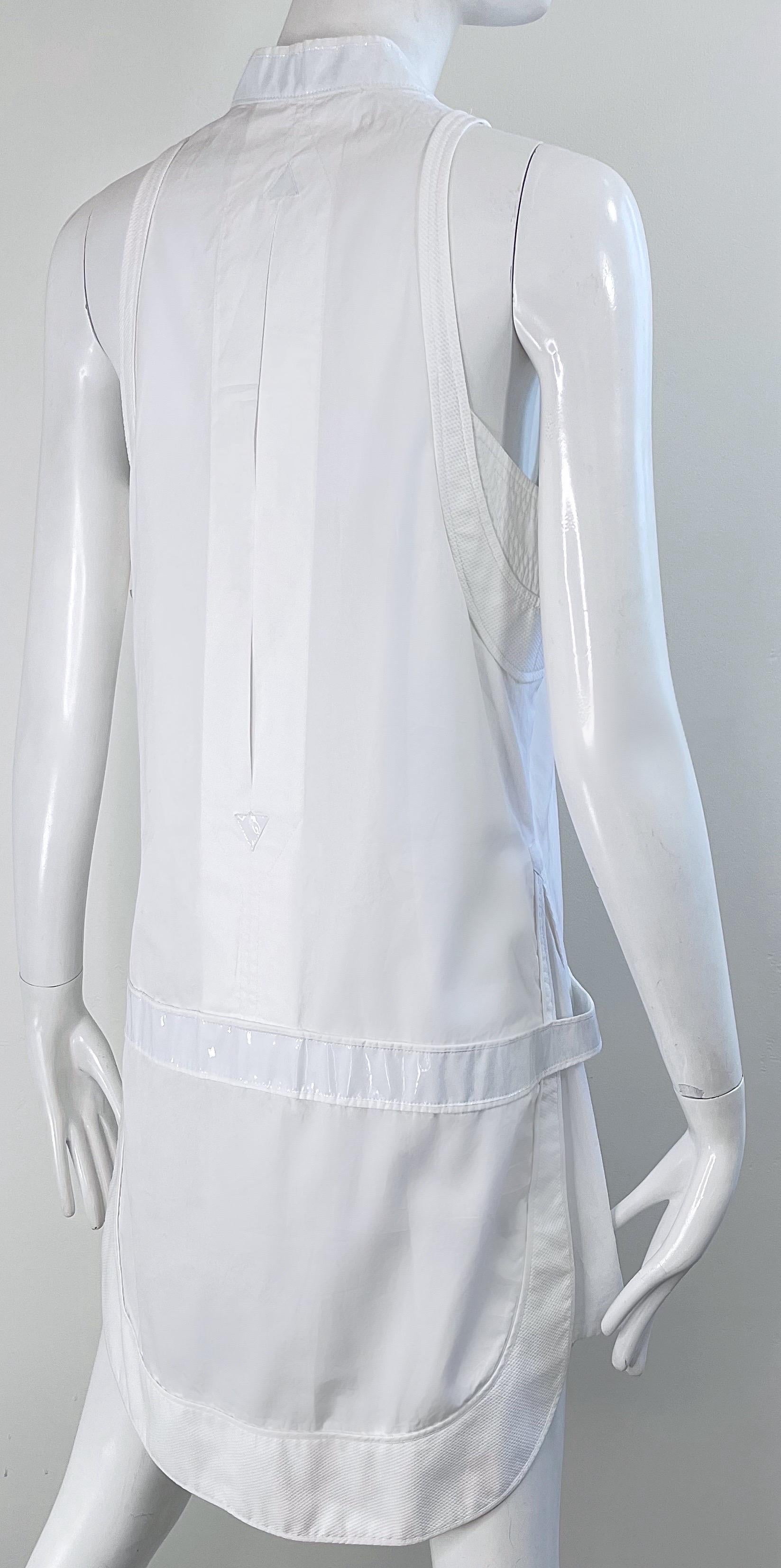 Balenciaga Spring 2007 by Nicolas Ghesquiere Size 38 / 8 White Tuxedo Dress  For Sale 11