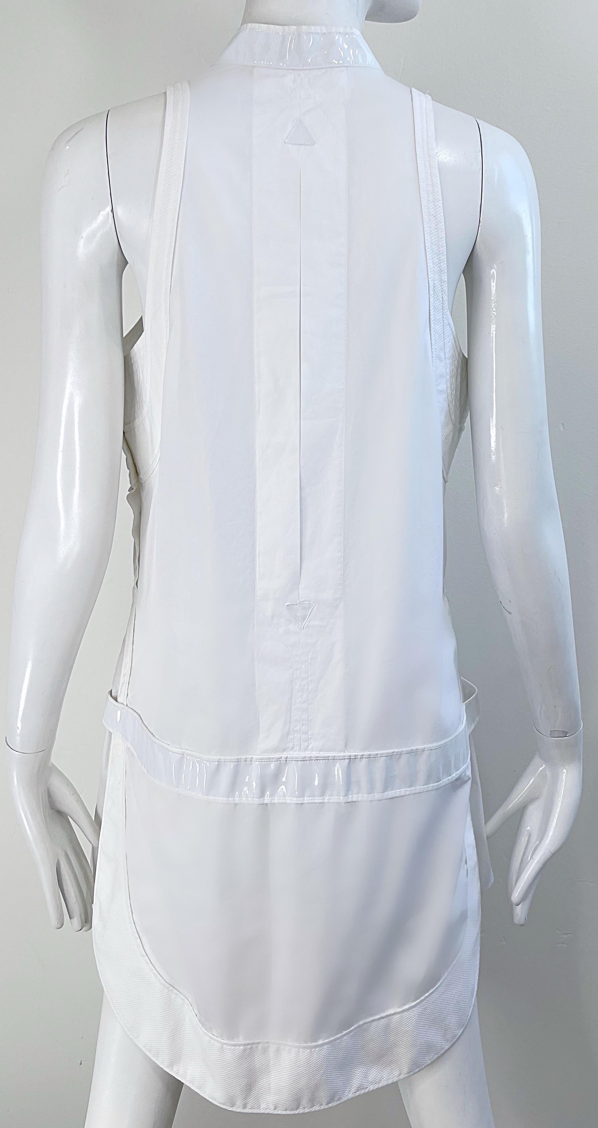 Balenciaga Spring 2007 by Nicolas Ghesquiere Size 38 / 8 White Tuxedo Dress  For Sale 13