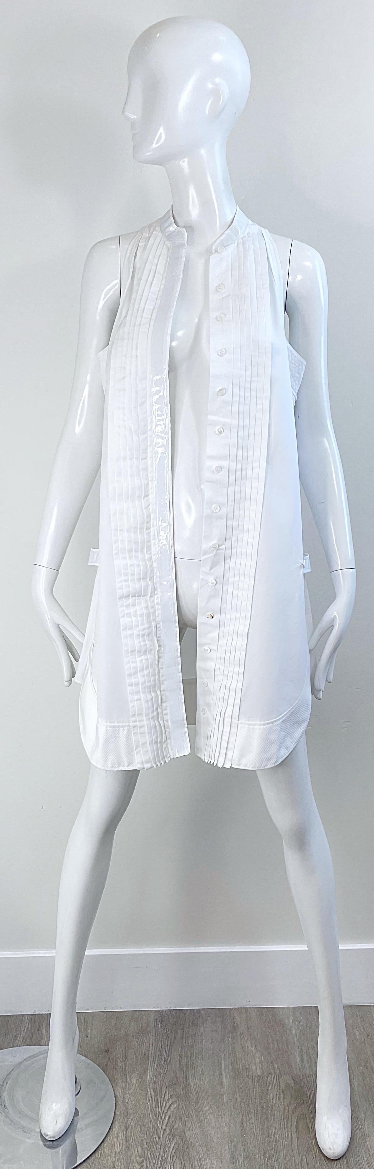 Balenciaga Spring 2007 by Nicolas Ghesquiere Size 38 / 8 White Tuxedo Dress  For Sale 14