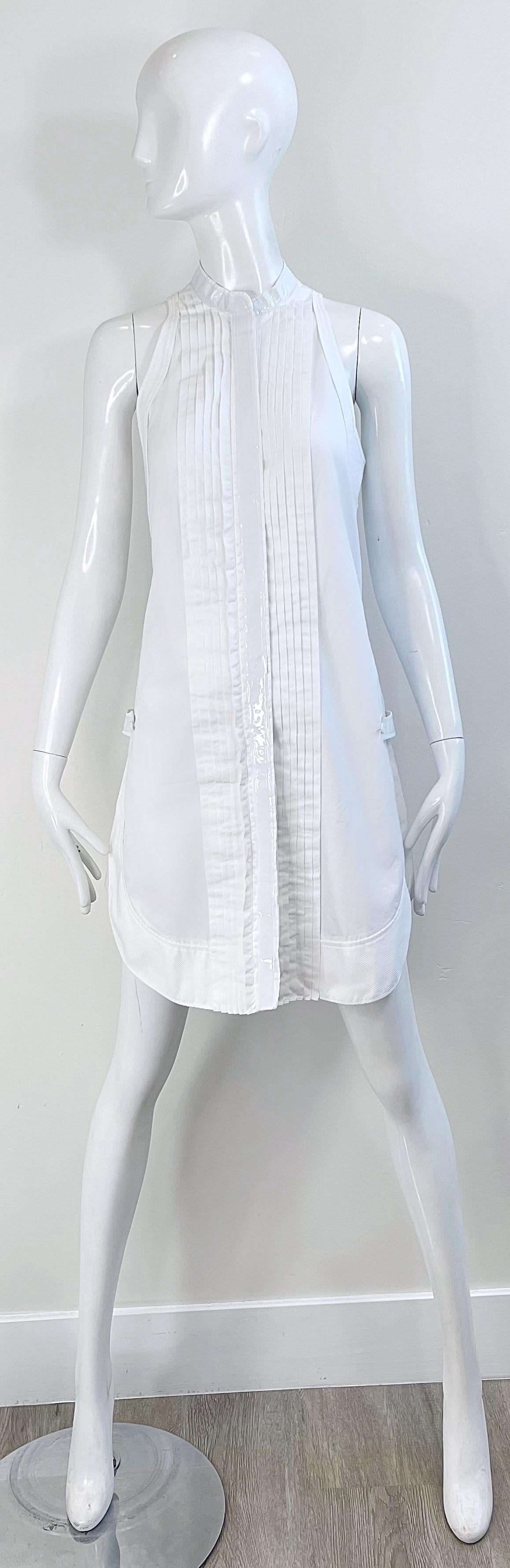 Women's Balenciaga Spring 2007 by Nicolas Ghesquiere Size 38 / 8 White Tuxedo Dress  For Sale