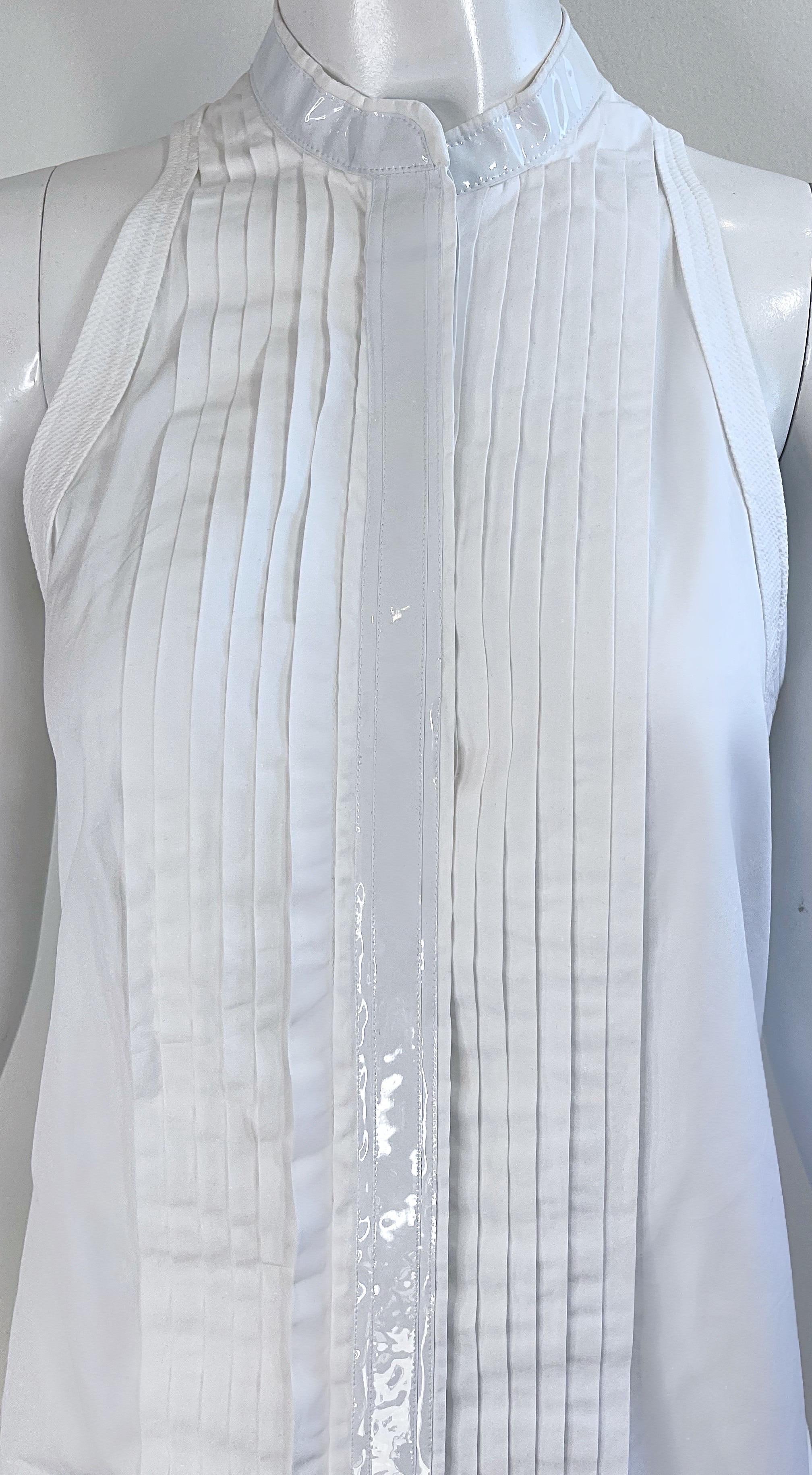 Balenciaga Spring 2007 by Nicolas Ghesquiere Size 38 / 8 White Tuxedo Dress  For Sale 1
