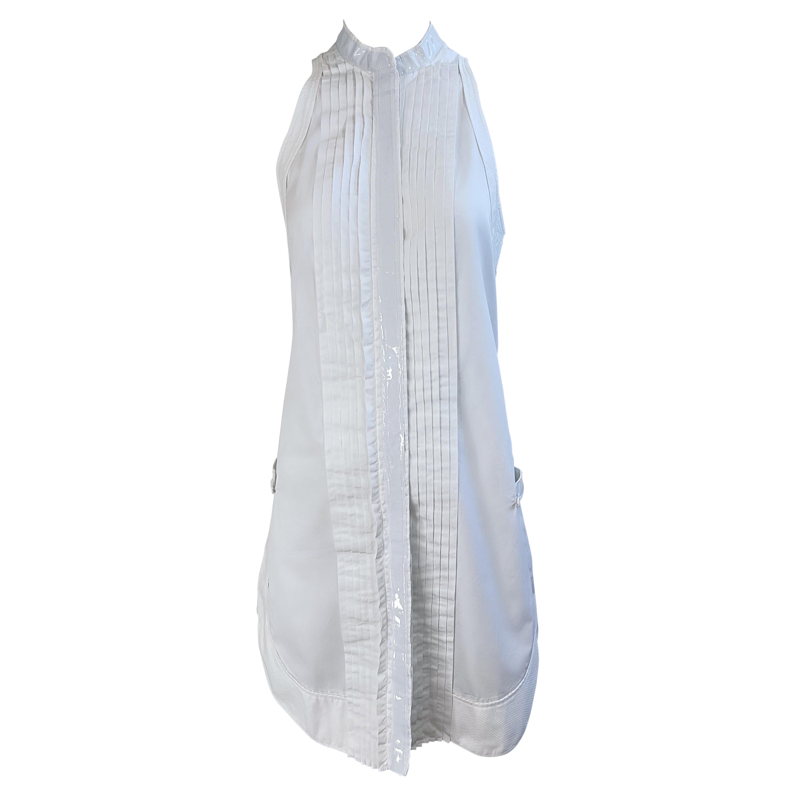 Robe de smoking blanche Balenciaga printemps 2007 par Nicolas Ghesquiere, taille 38/8