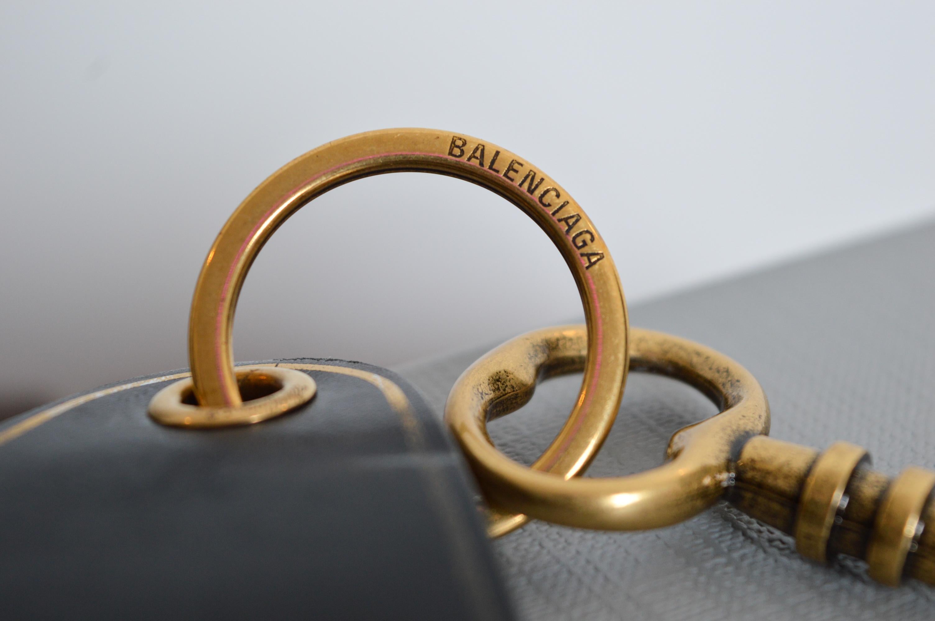 BALENCIAGA Spring 2024 Show Invite Leather Hotel Room Charm Key Ring Bag Charm For Sale 7