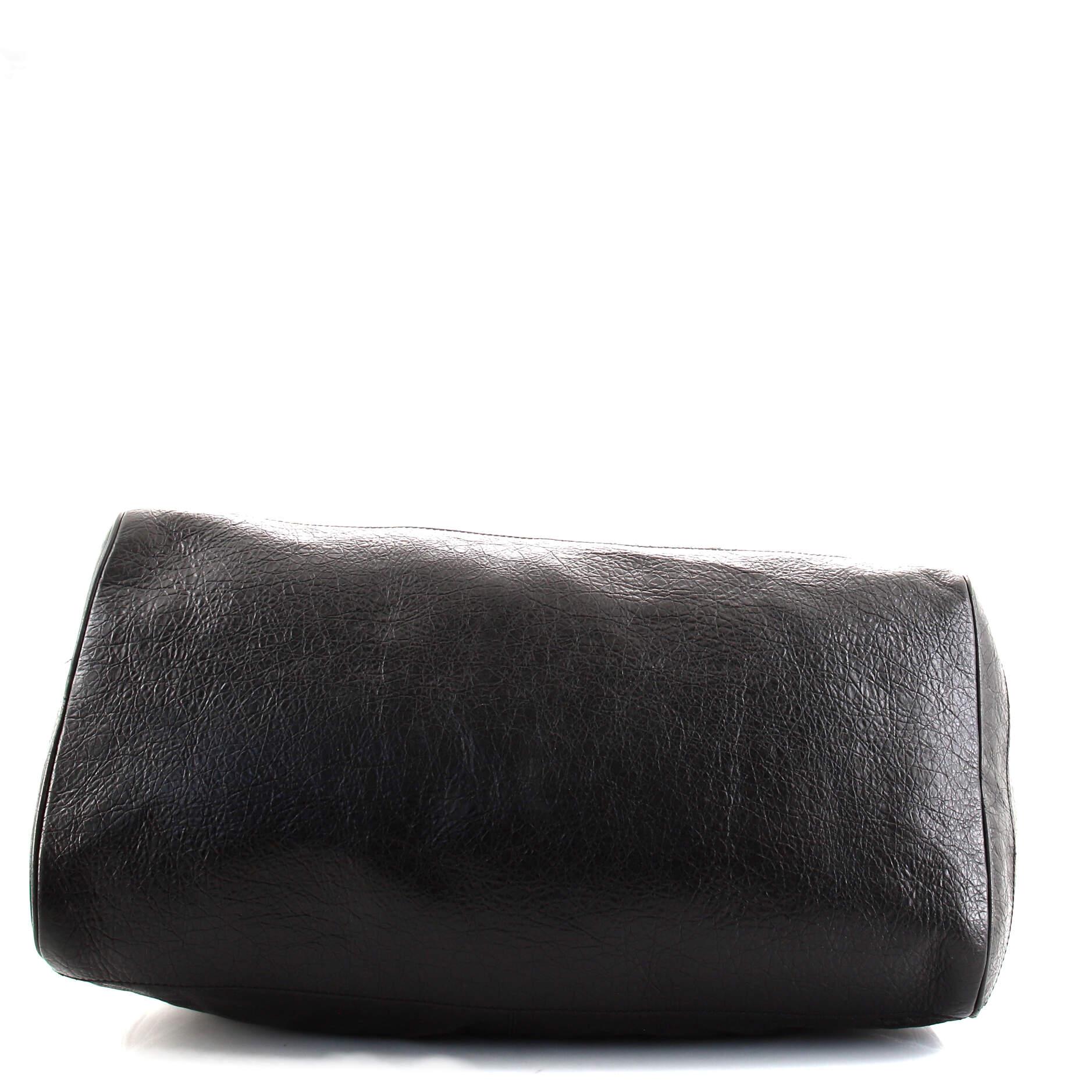 Black Balenciaga Squash Duffle Bag Leather Medium