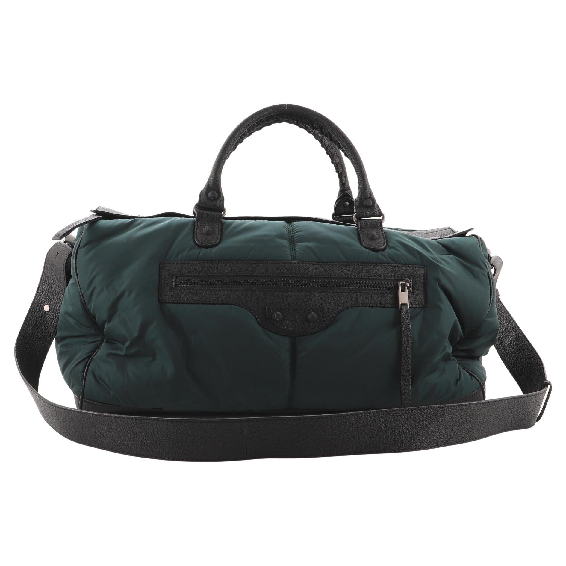 Balenciaga Squash Duffle Bag Nylon with Leather Small For Sale at 1stDibs