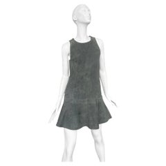 BALENCIAGA ss2013 BY NICOLAS GHESQUIÈRE GREY SUEDE A-LINE MINI DRESS