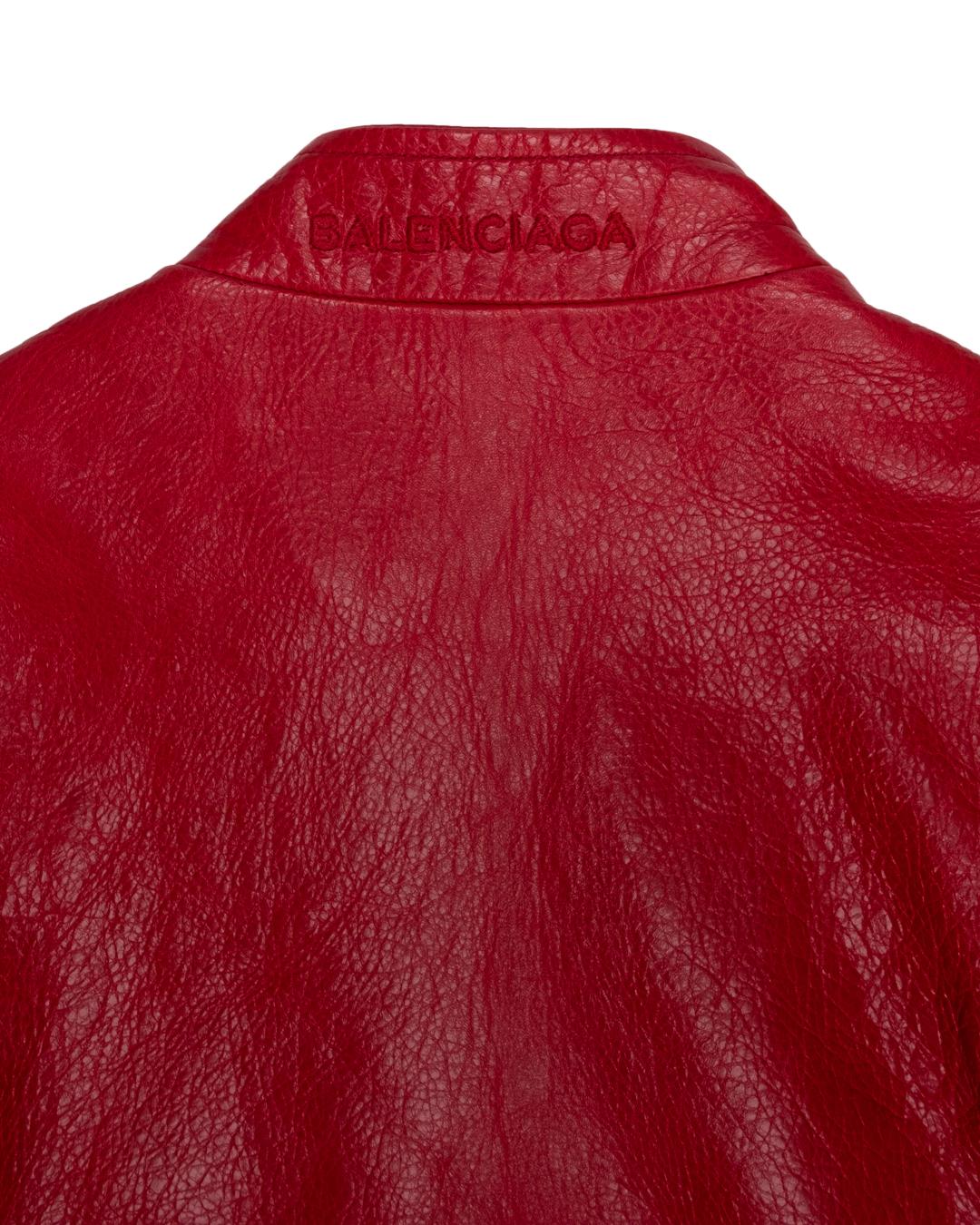Balenciaga SS2017 Red Leather Moto Jacket In Excellent Condition In Beverly Hills, CA