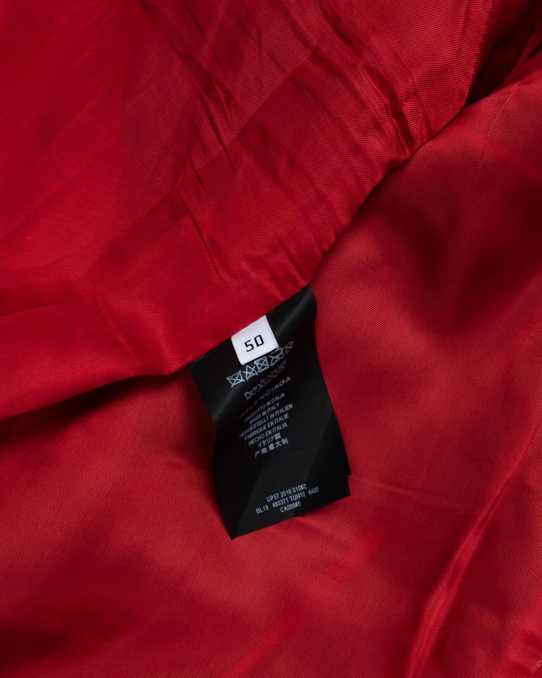 Men's Balenciaga SS2017 Red Leather Moto Jacket