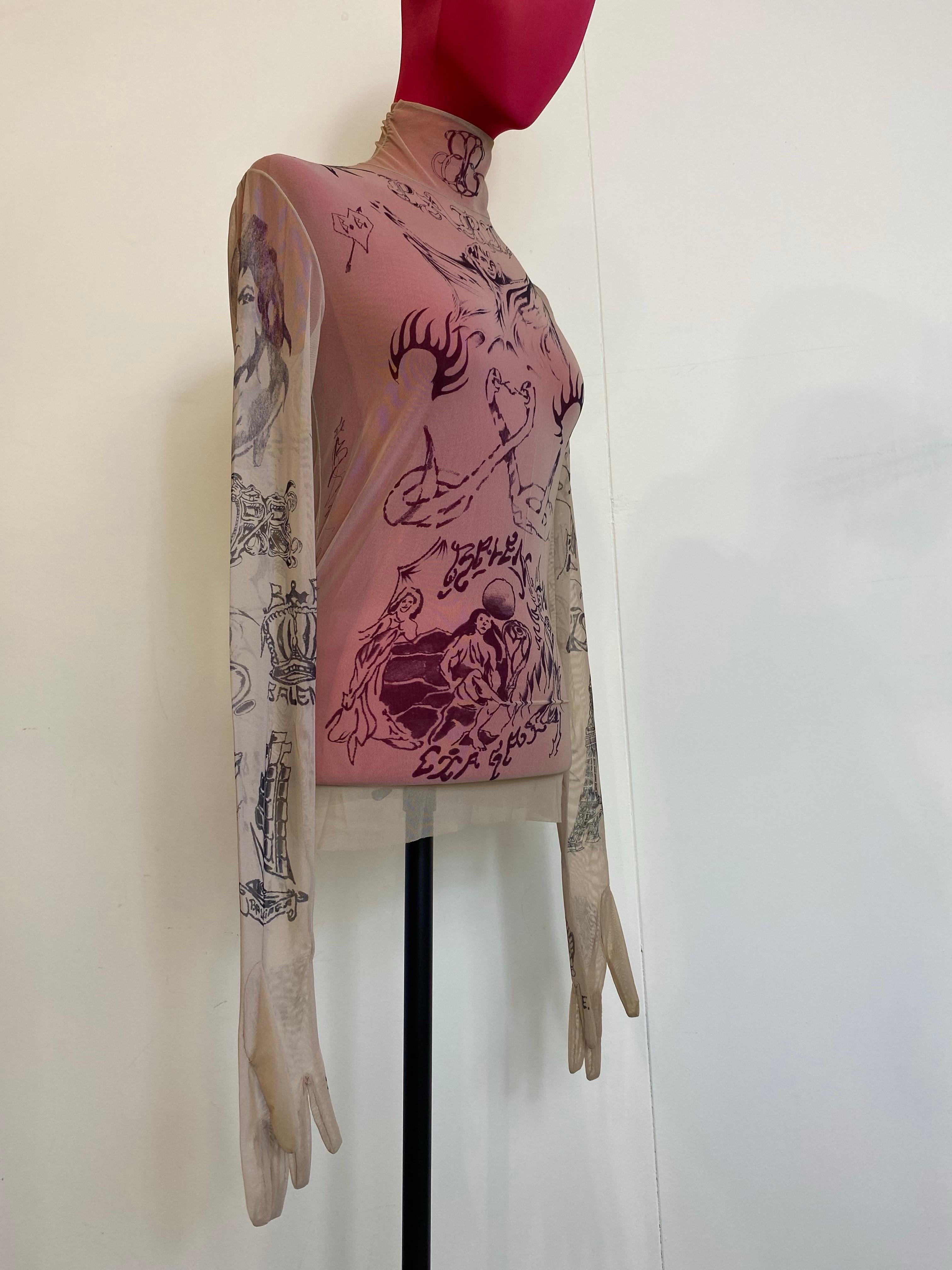 Balenciaga SS2024 tattoo long sleeves Top In New Condition In Carnate, IT