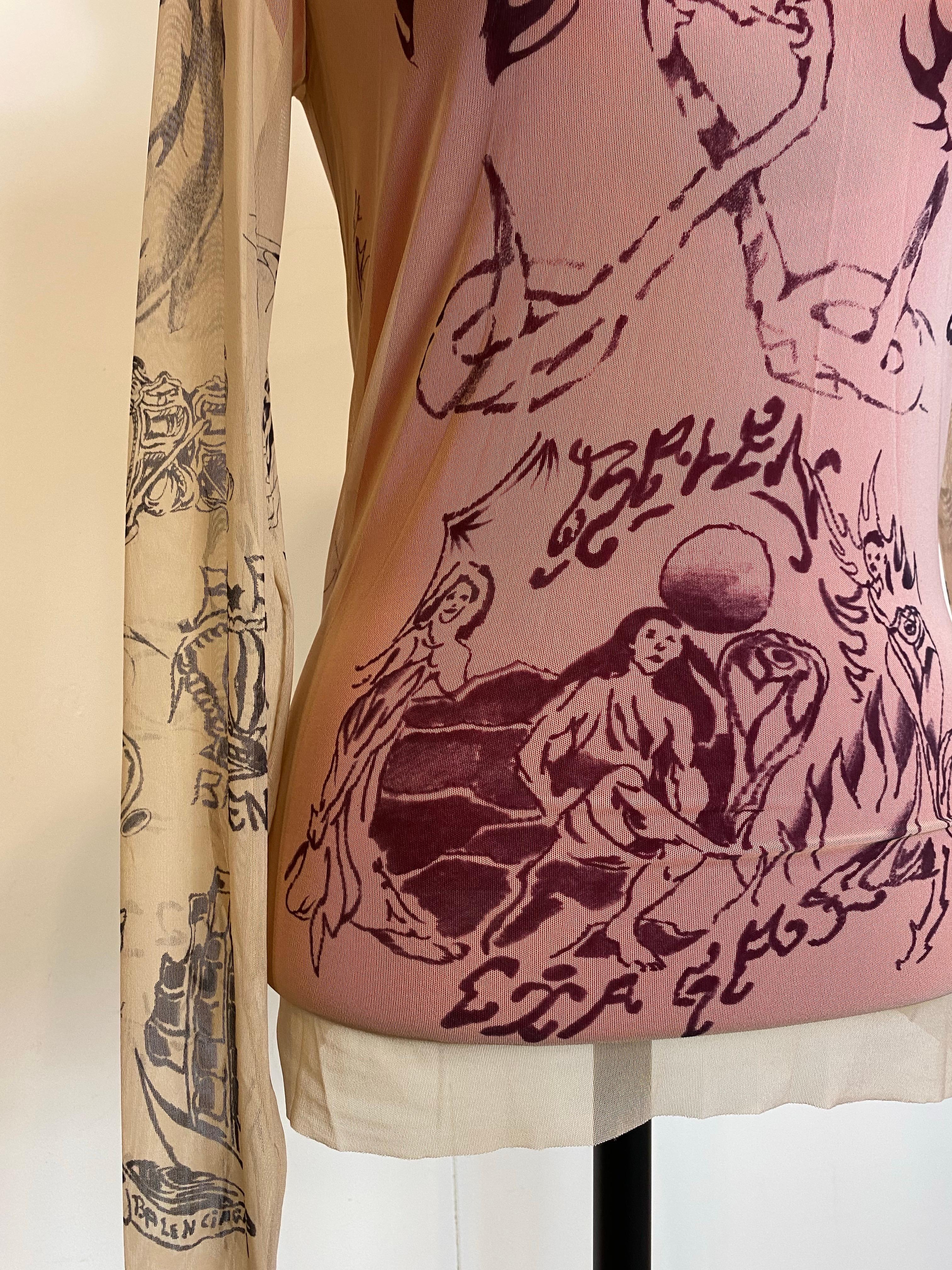 Women's or Men's Balenciaga SS2024 tattoo long sleeves Top