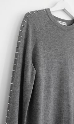 Balenciaga Fall 2015 Staple Trim Grey Fine Knit Sweater Jumper