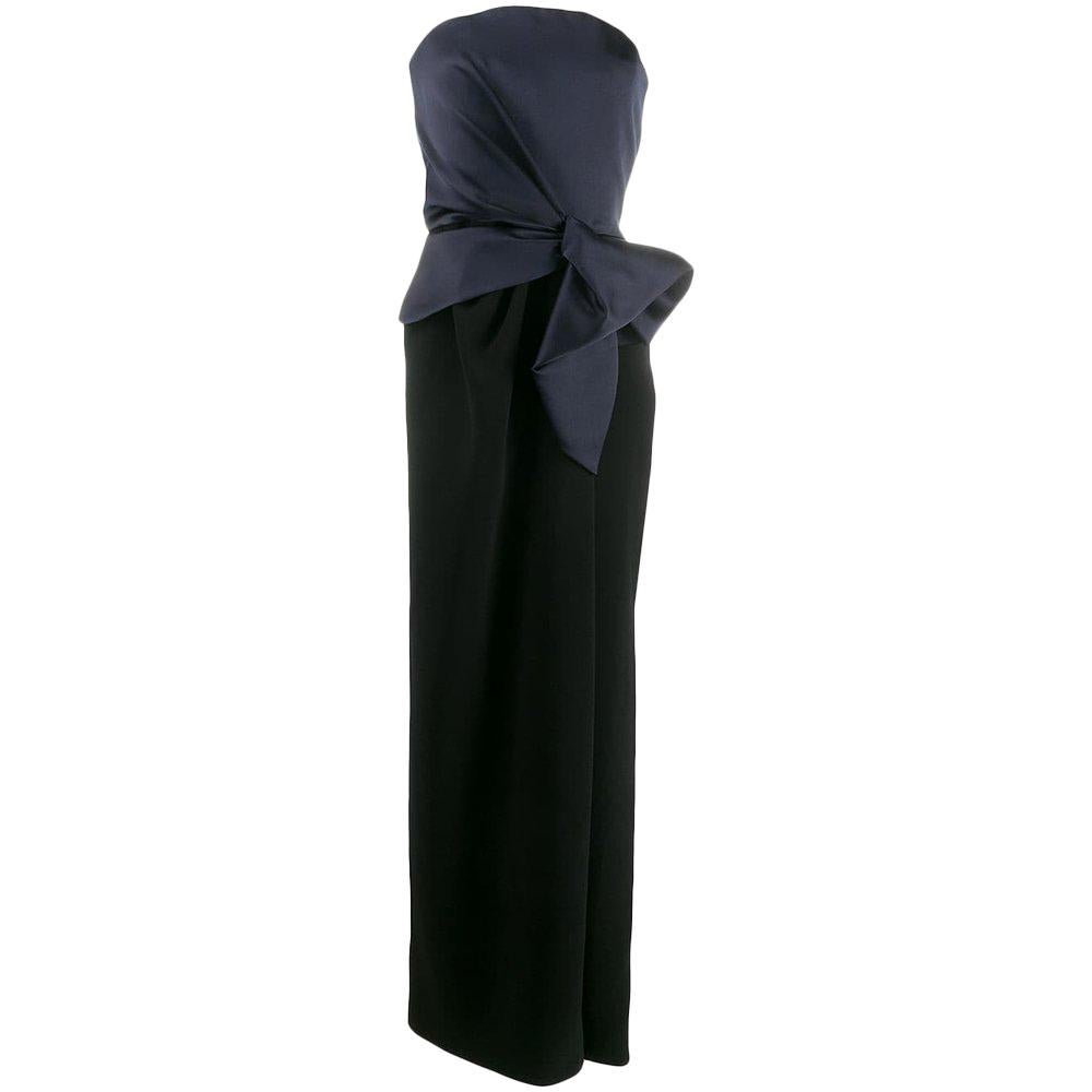 Balenciaga Strapless Navy Couture Gown