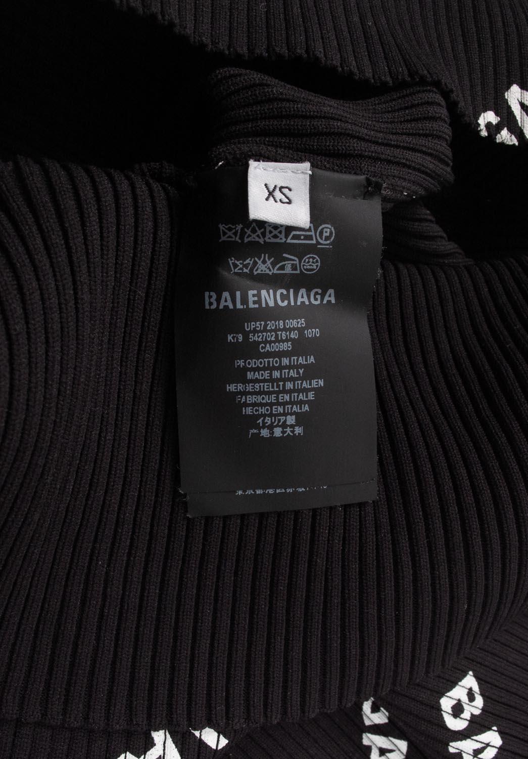 Black Balenciaga Stretch High Neck Women Turtleneck Sweater Size XS S275 For Sale