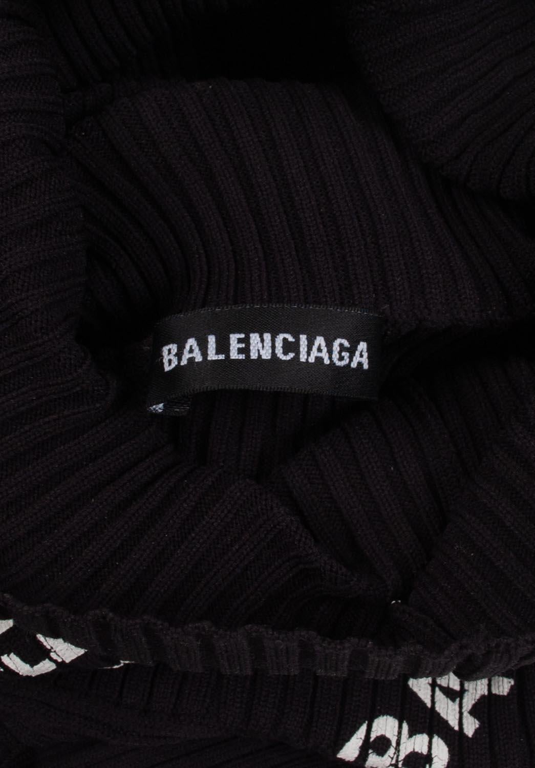 Men's Balenciaga Stretch High Neck Women Turtleneck Sweater Size XS S275 For Sale