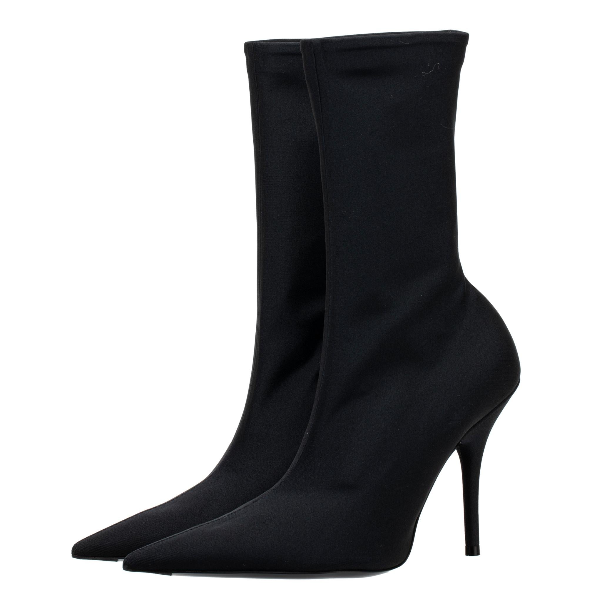 Balenciaga Stretch Knit Knife Boot Black 36 FR In New Condition For Sale In DOUBLE BAY, NSW