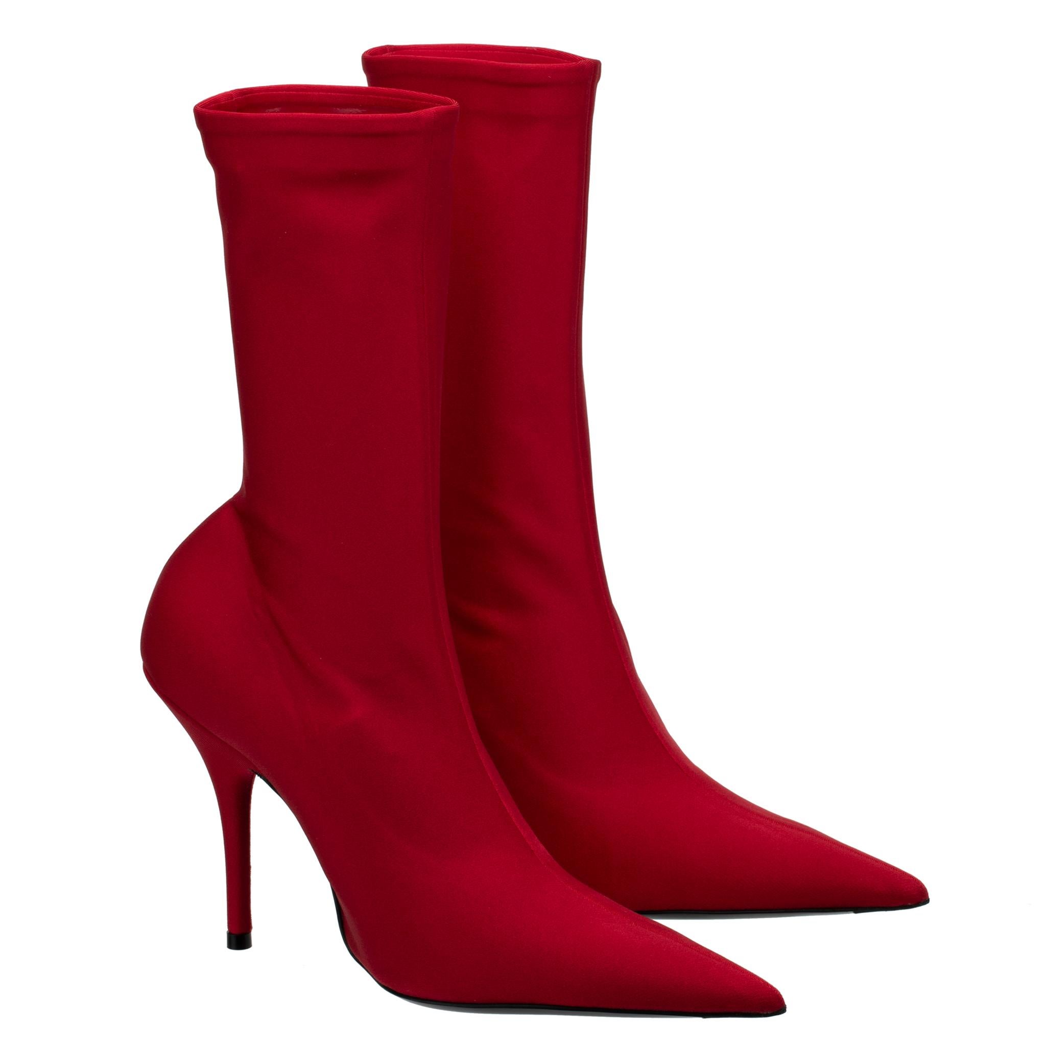 Balenciaga Stretch Knit Knife Boot Red 36 FR In New Condition For Sale In DOUBLE BAY, NSW