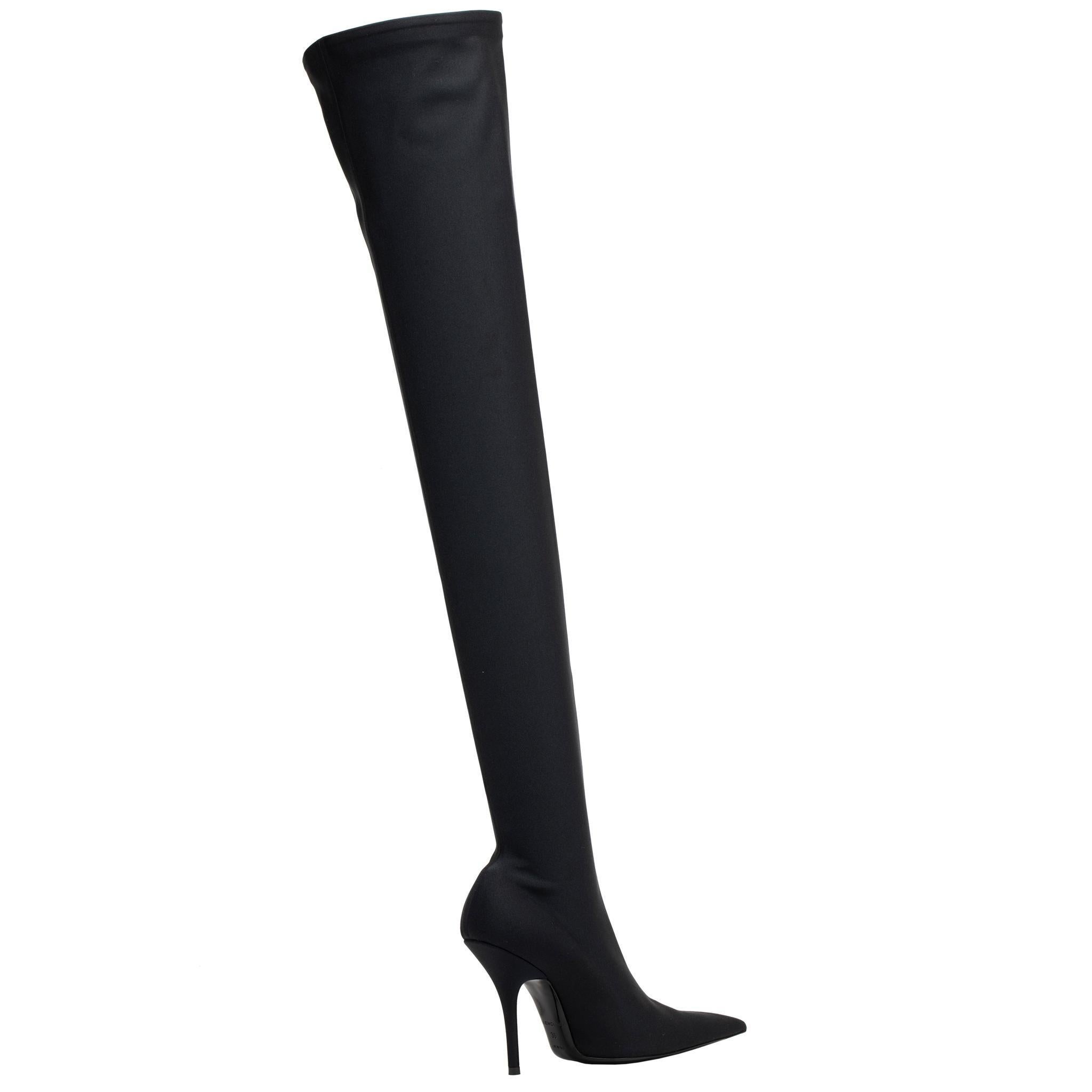 Balenciaga Stretch Knit Knigh High Boot Schwarz 36 FR im Angebot 2