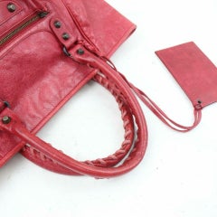 Balenciaga Sunday Tote 870903 Red Leather Shoulder Bag