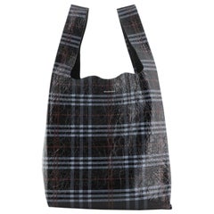 Balenciaga Supermarket Shopper Bag Plaid Printed Leather Medium