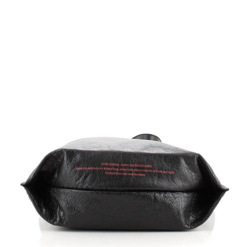 Black Balenciaga Supermarket Shopper Bag Printed Leather Large