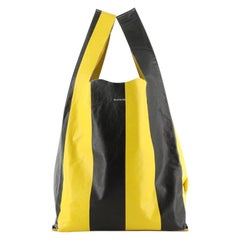 Balenciaga Supermarket Shopper Bag Striped Leather Medium