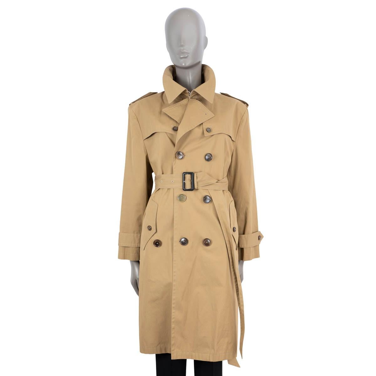 Beige BALENCIAGA tan cotton 2016 SWING TRENCH Coat Jacket 40 M