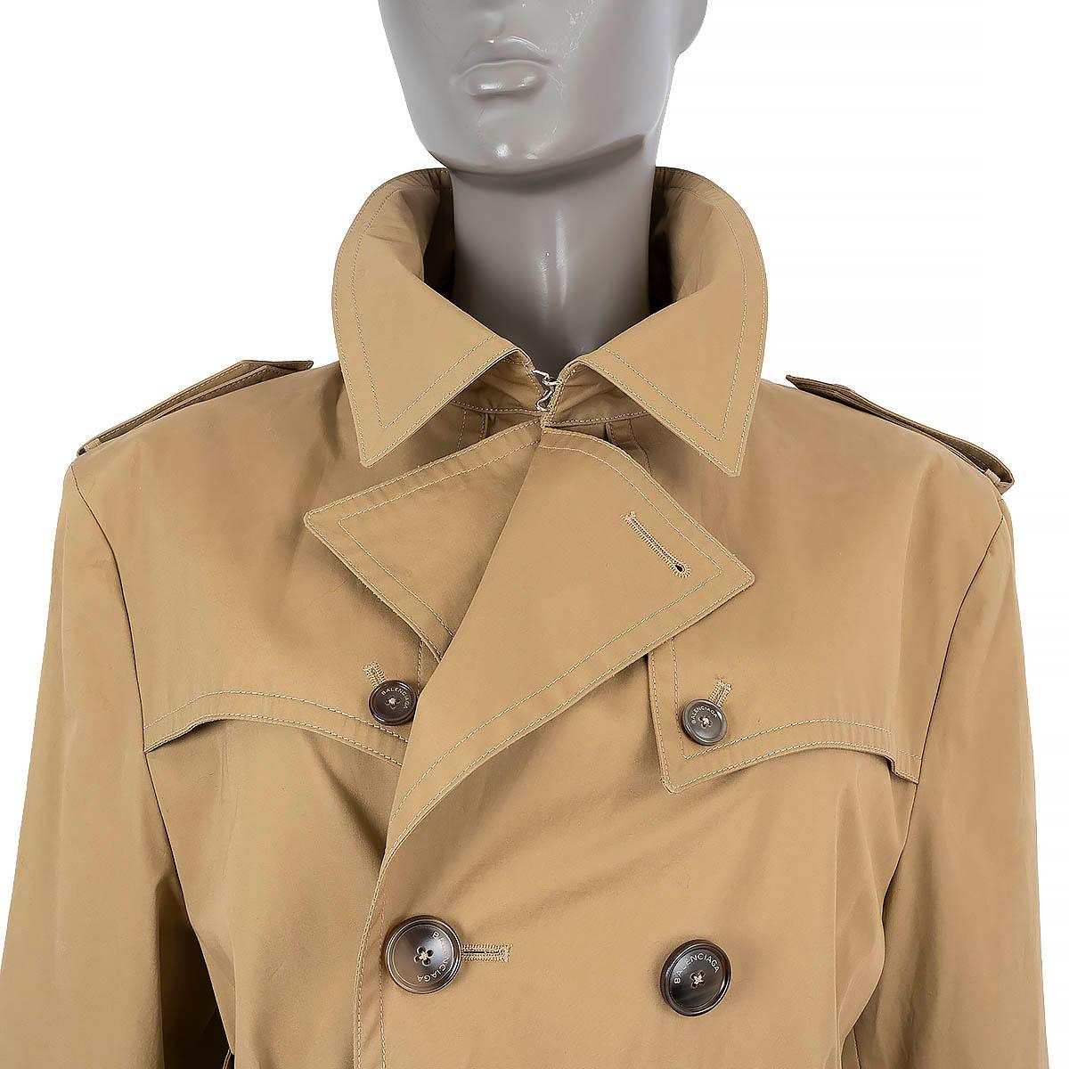 BALENCIAGA tan cotton 2016 SWING TRENCH Coat Jacket 40 M 2