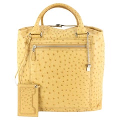 Sac cabas Arena Balenciaga Pom Pon en autruche brun clair 13ba53s