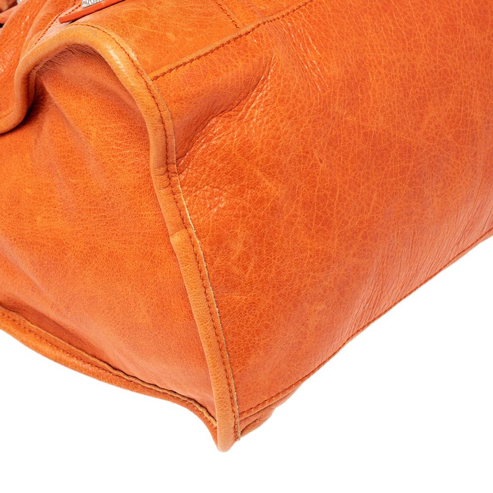 Balenciaga Tangerine Leather Giant 21 Work Tote In Good Condition In Dubai, Al Qouz 2