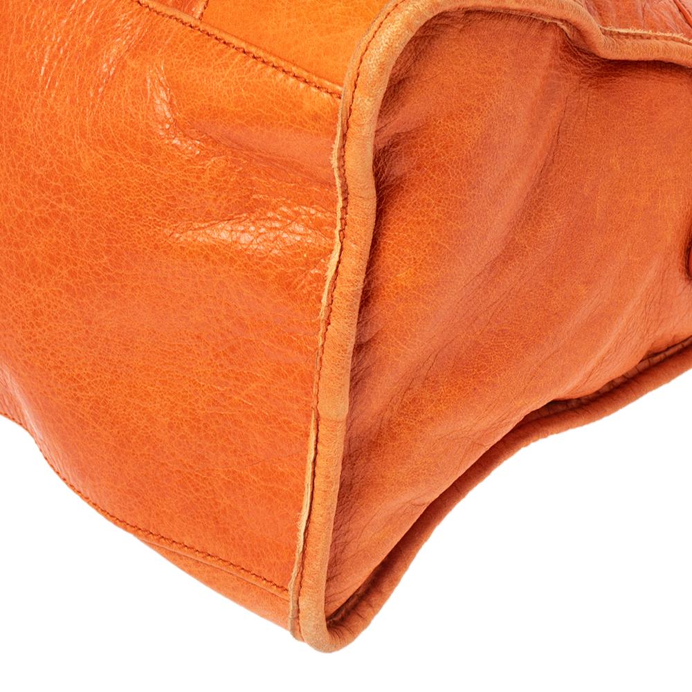Women's Balenciaga Tangerine Leather Giant 21 Work Tote