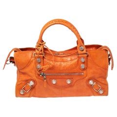 Balenciaga Tangerine Leather Giant 21 Work Tote