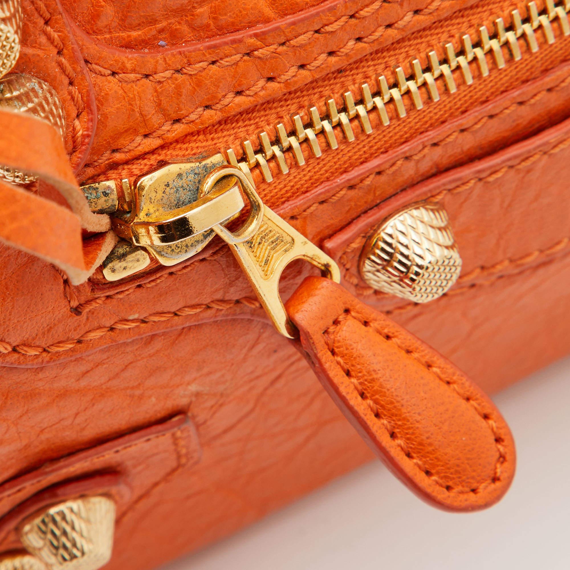 Balenciaga Tangerine Leather Mini RH City Bag 10